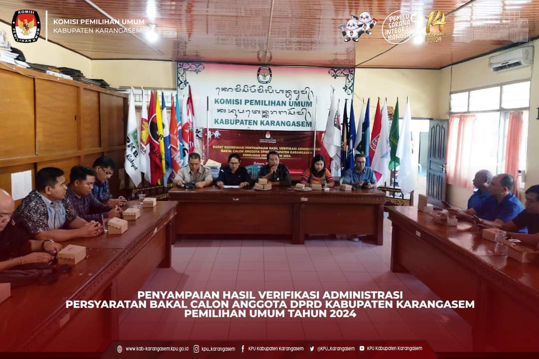 Rapat Koordinasi penyampaian hasil Verifikasi Bacalon DPRD Pemilu 2024 24 Juni 2023
