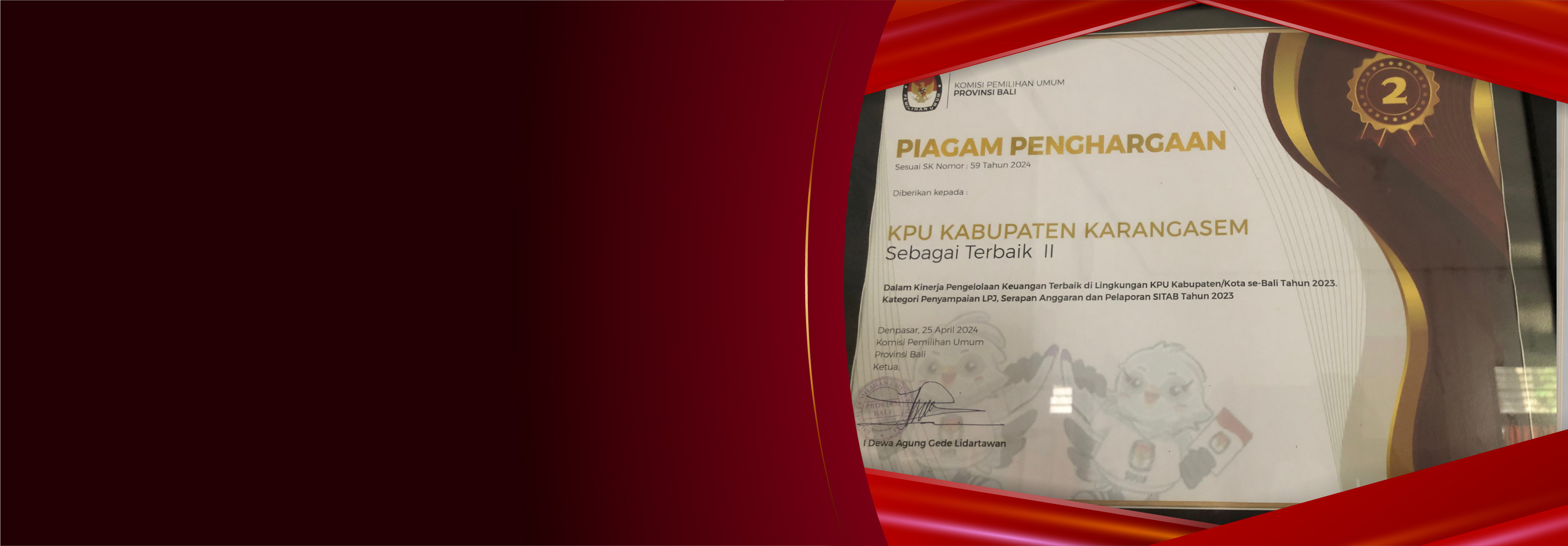 KINERJA PENGELOLAAN KEUANGAN TERBAIK DI LINGKUNGAN KPU KABUPATEN/ KOTA BALI TERBAIK II