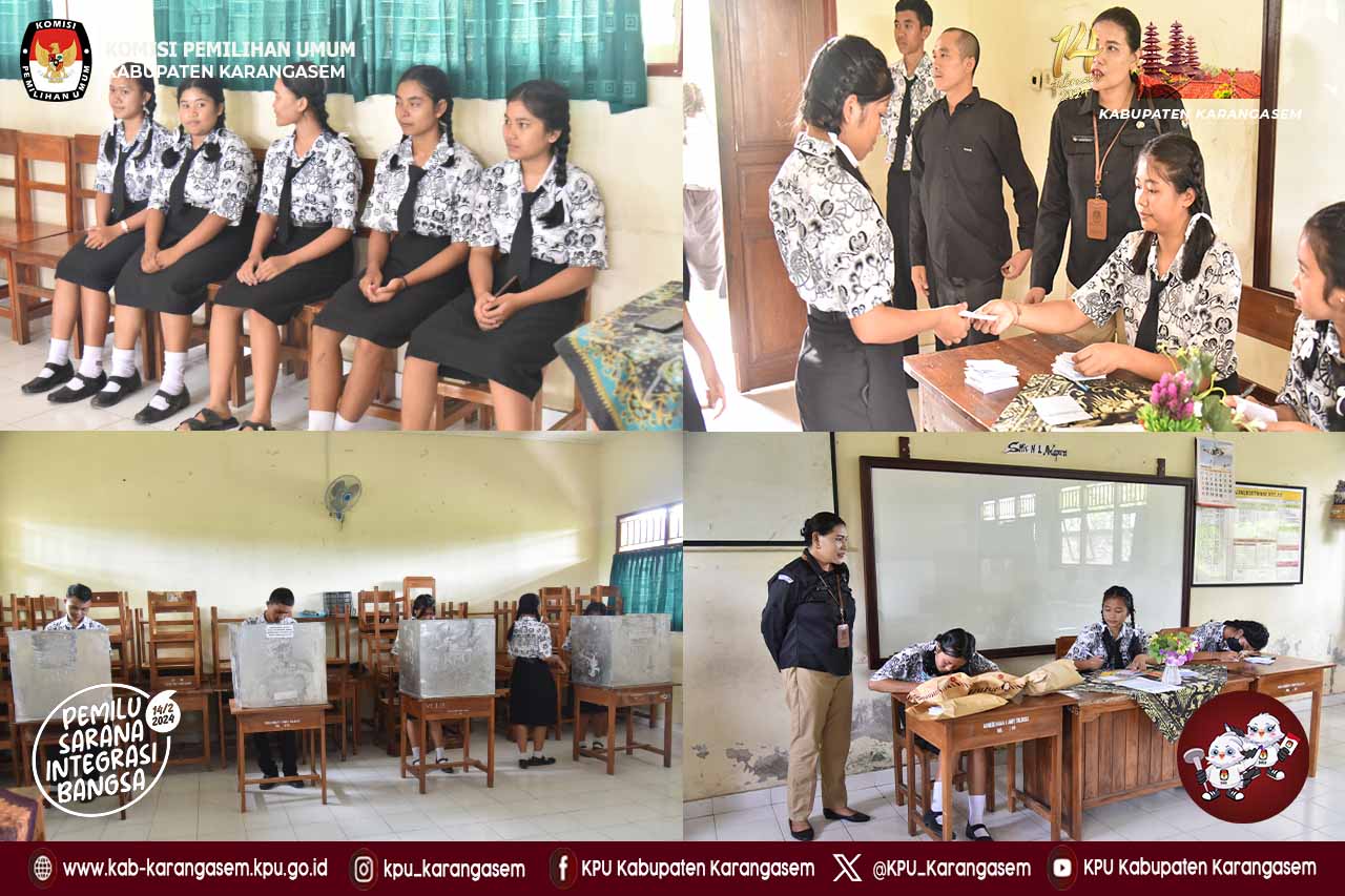 momonitoring Pemilos  di SMK Negeri 1 Amlapura Rabu (15/11).2023