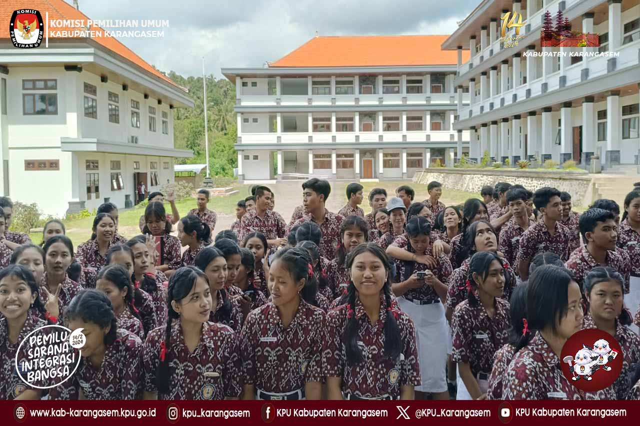 Sosialisasi Pendidikan Pemilih Pemula di SMA Negeri 1 Abang, Rabu (7/2).2024