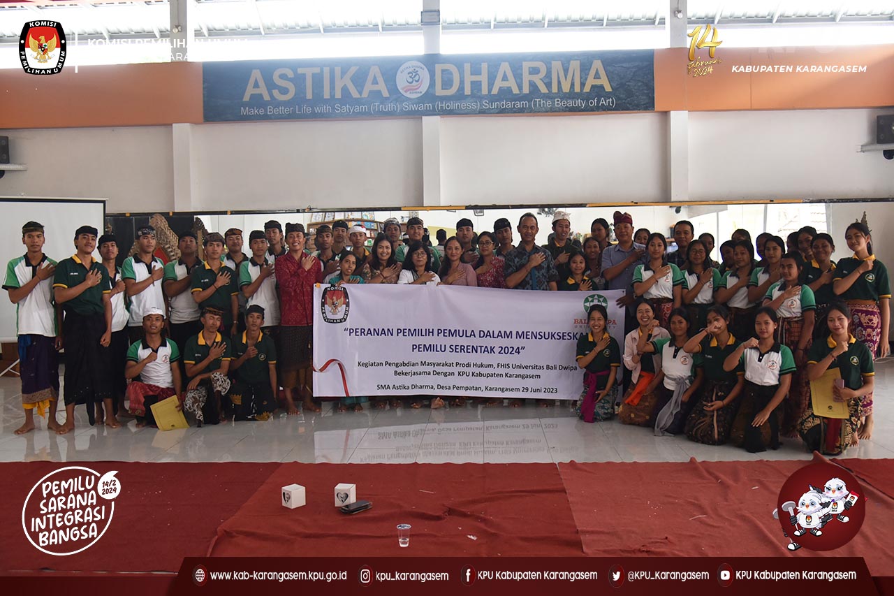 Sosialisasi Pemilu Serentak 2024 di SMA Astika Darma, 29 Juni 2023