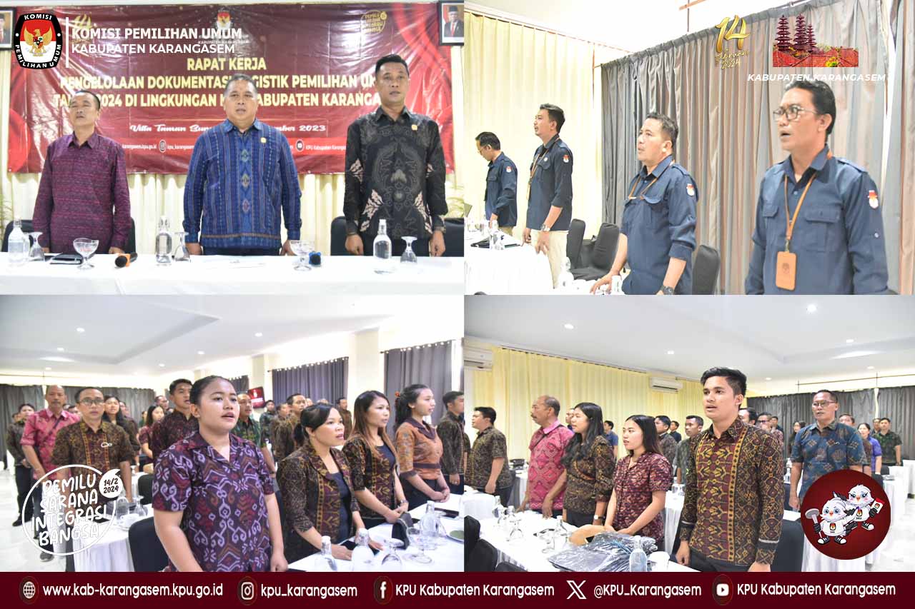 Rapat Kerja Pengelolaan logistik Pemilu Tahun 2024  Selasa (26/12).2023