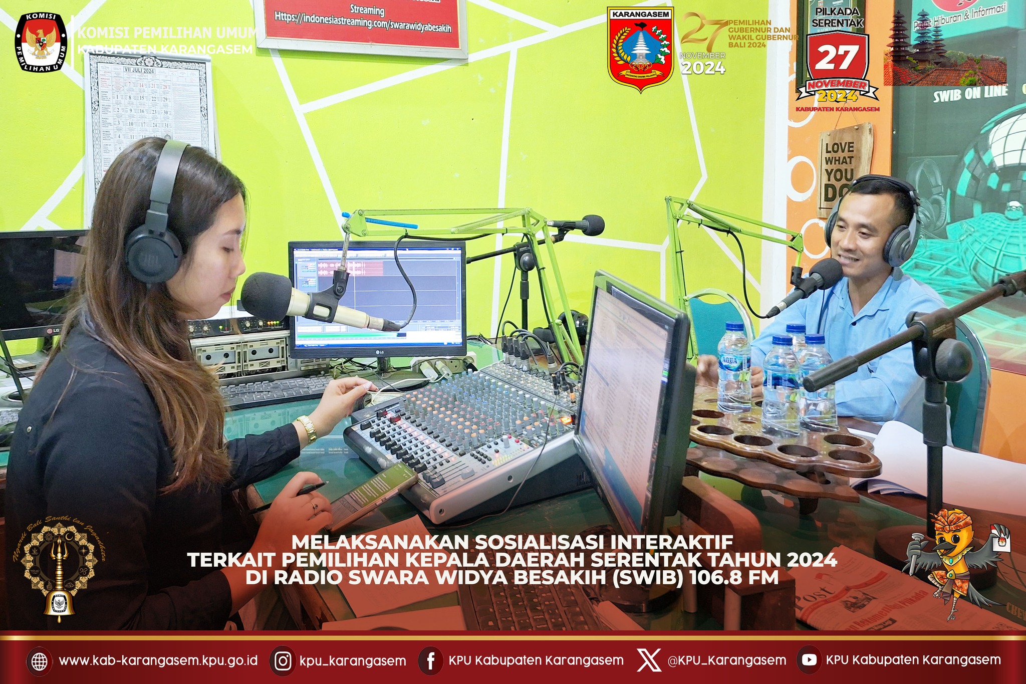 Sosialiasasi  Pilkada Serentak melalui Interaktif di Radio SWIB FM, 30 juli 2024