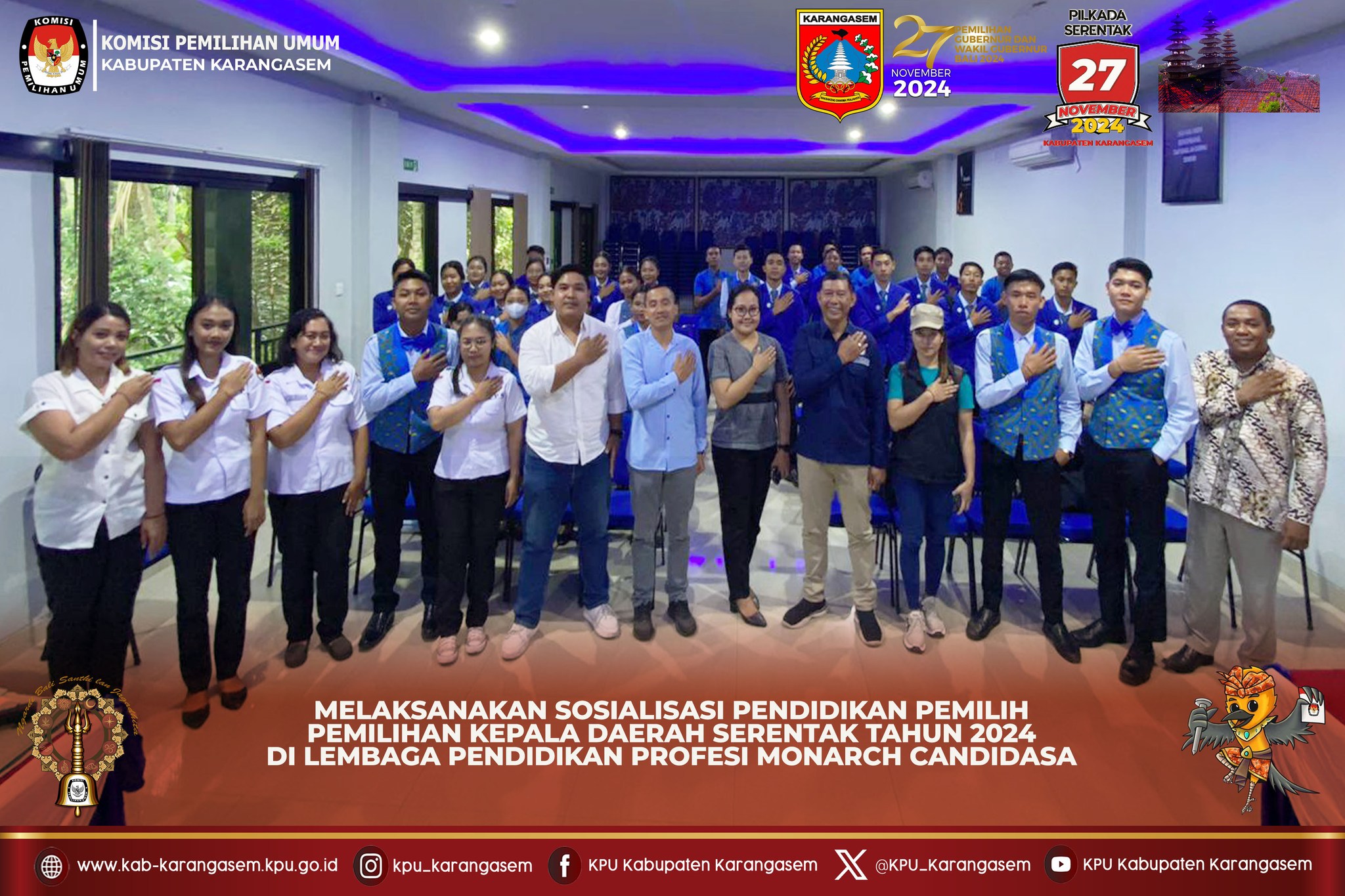 Sosialiasasi Pendidikan Pemilih di Monarch Candidasa, 30 Juli 2024