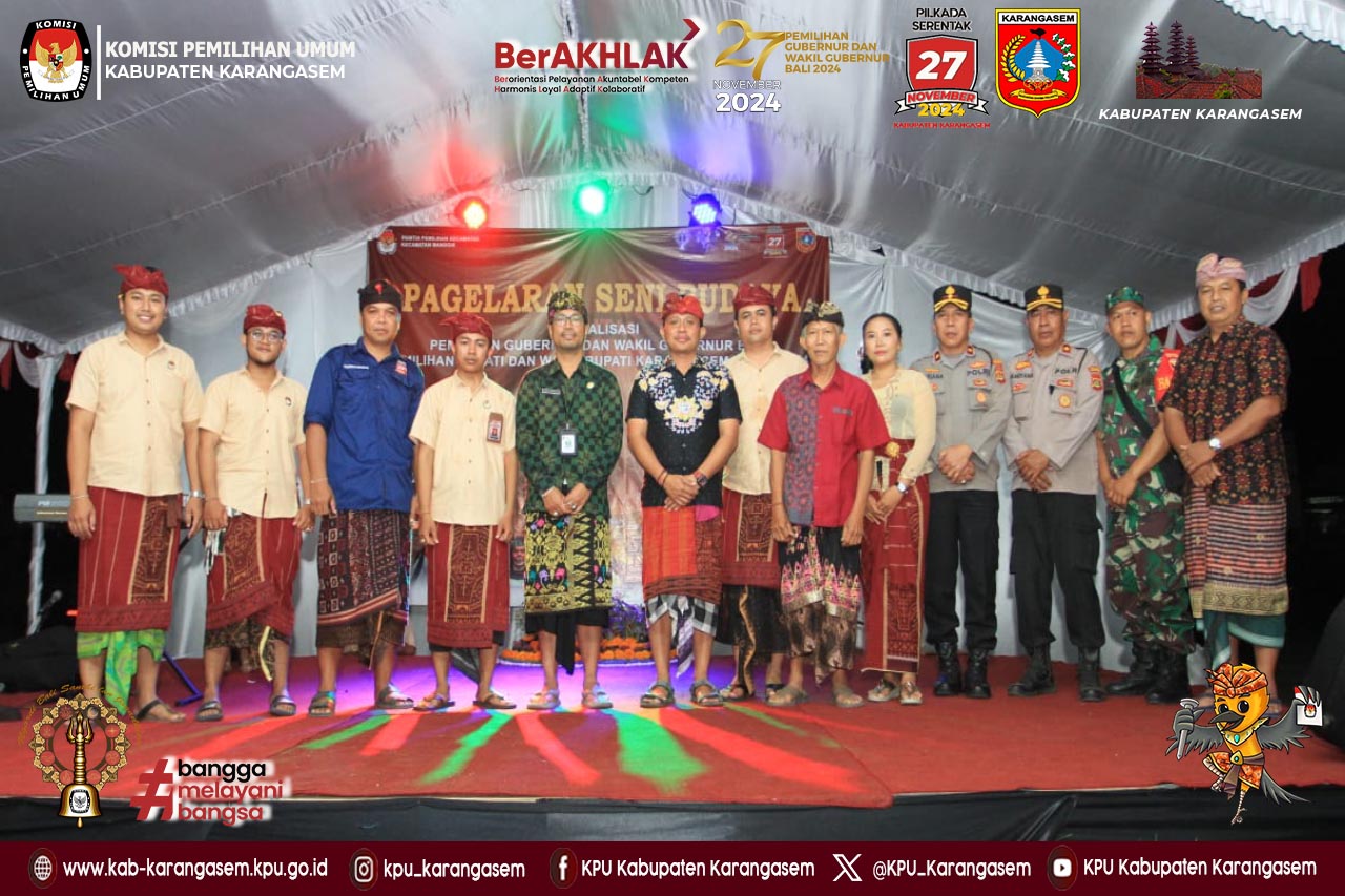 Sosialisasi Pilkada Serentak 2024 melalui Pegelaran seni budaya di Kec. Manggis, 23 Agustus 2024