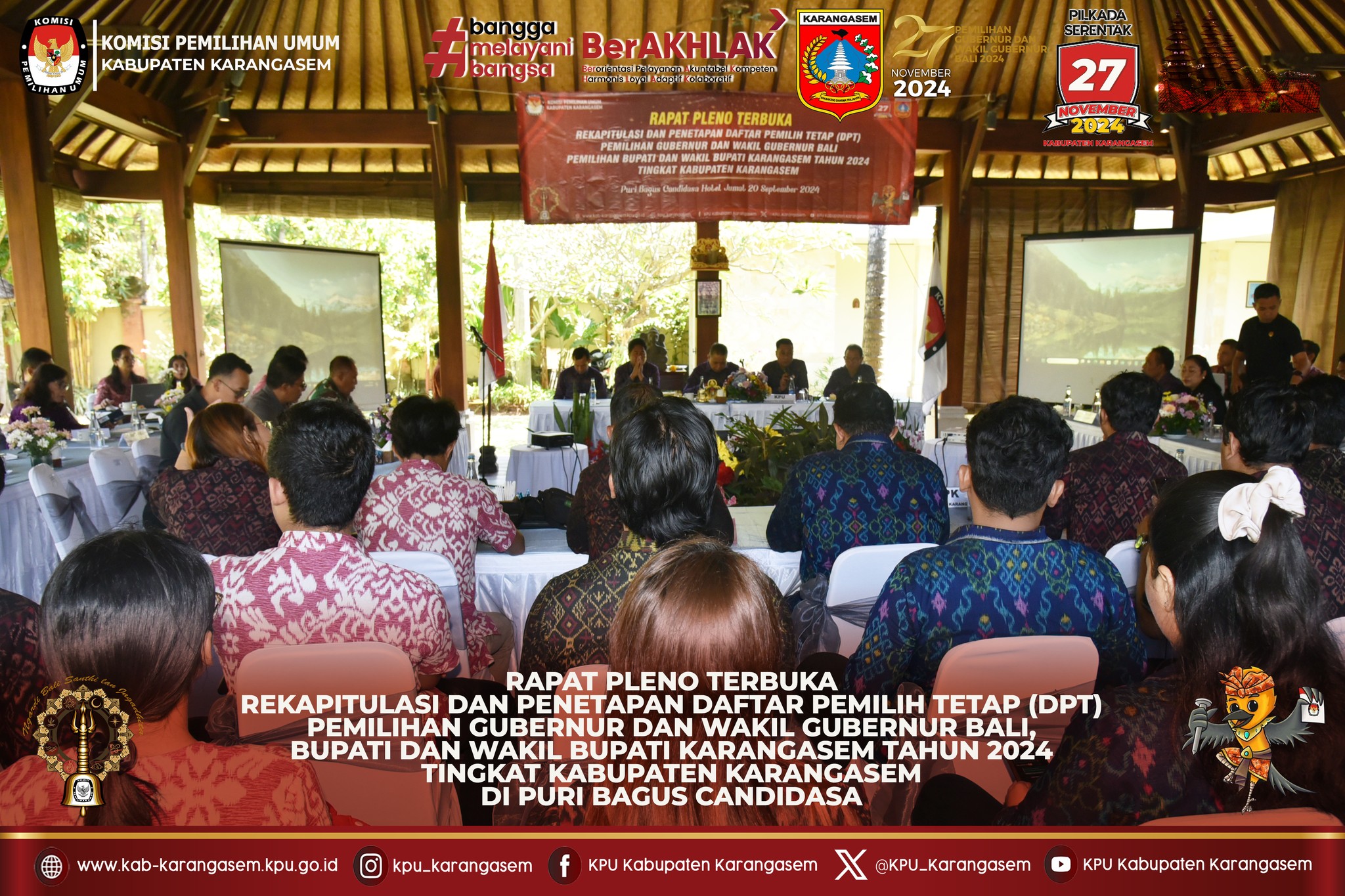 Pleno terbuka rekapitulasi DPT Pikada Karangasem 2024, 20 September 2024