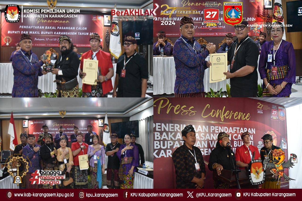 Penerimaan pendaftaran Bacalon Pilbub Karangasem Karisma, 29 Agustus 2024