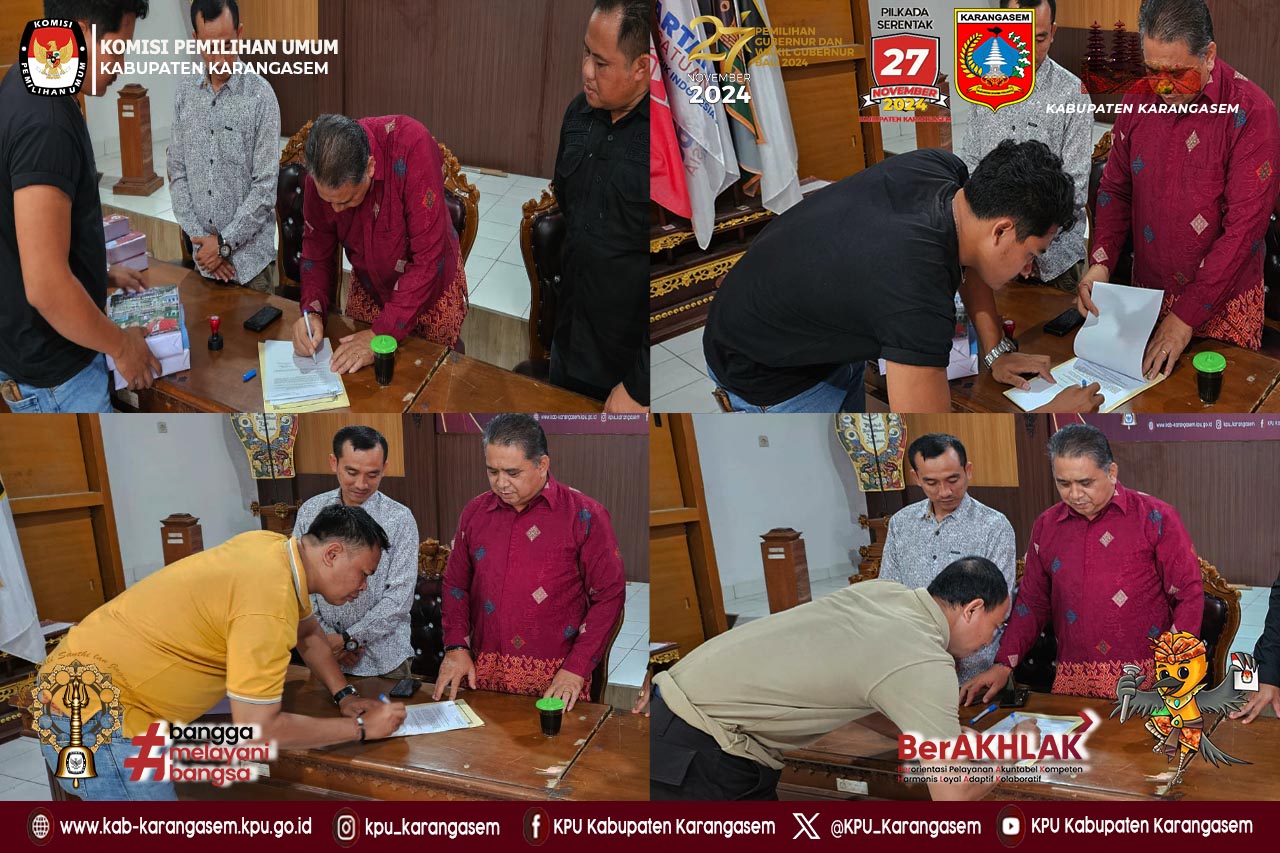 Rapat Koordinasi Persetujuan desain  APK Paslon Pilkada Karangasem