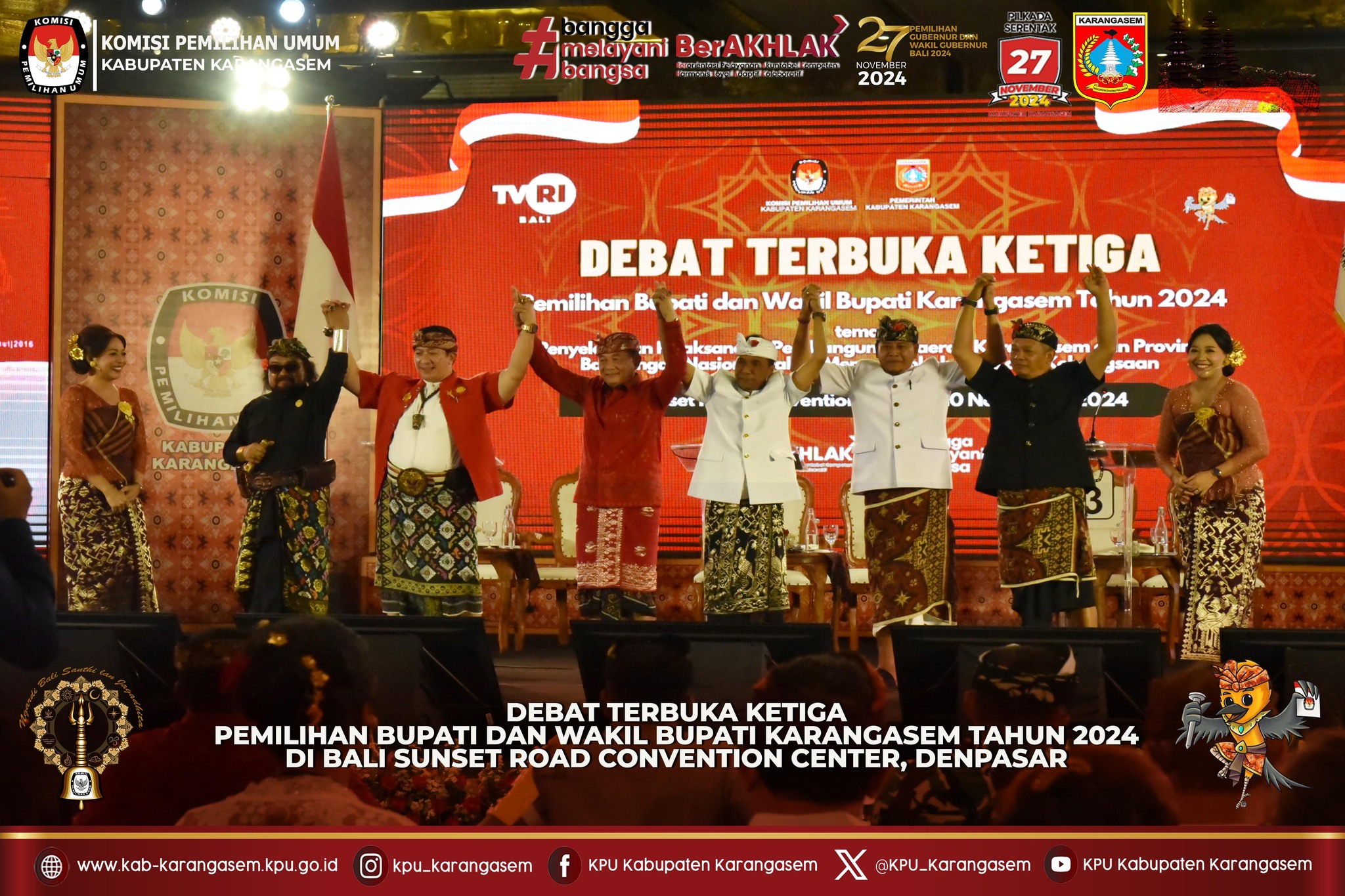 Debat Publik Ketiga Pilbub Karangasem di TVRI Bali , 10 Nopember 2024
