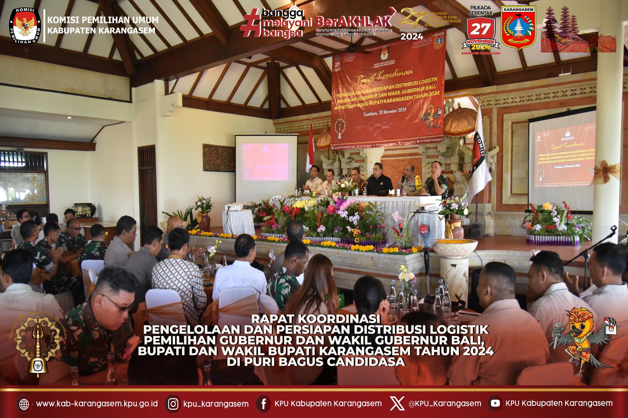 Rapat Koordinasi Pengelolaan dan Persiapan Distribusi Logistik Pilkada, 20 Nopember 2024
