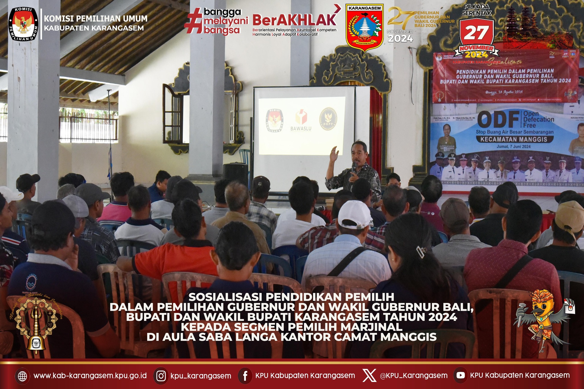 Sosialisasi Pilkada Serentak 2024 kepada segmen Marginal di Kec.Manggis, 24 Agustus 2024