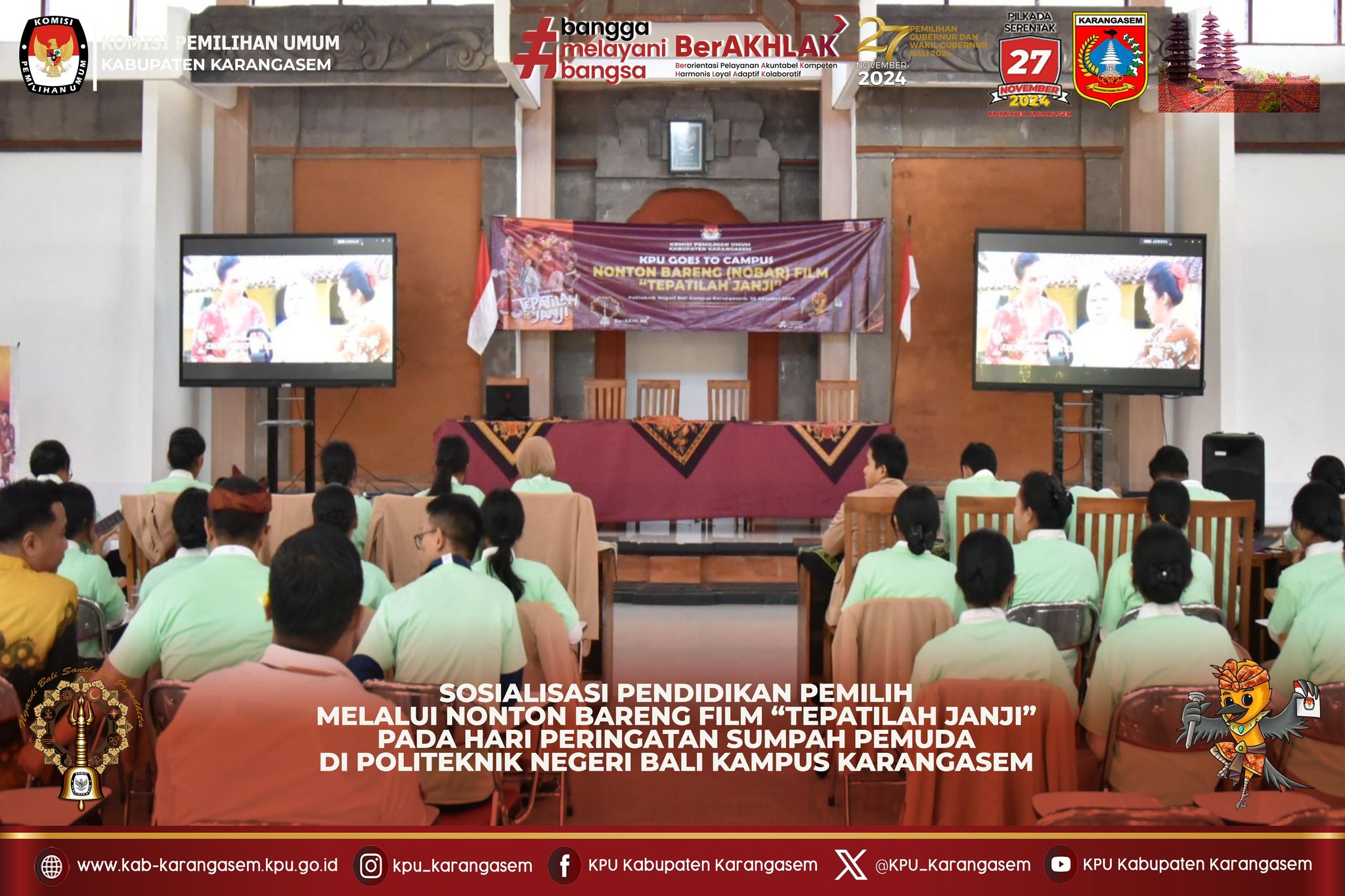 KPU Goes to Campus di STKIP Amlapura nonton bareng film Tepatilah Janji