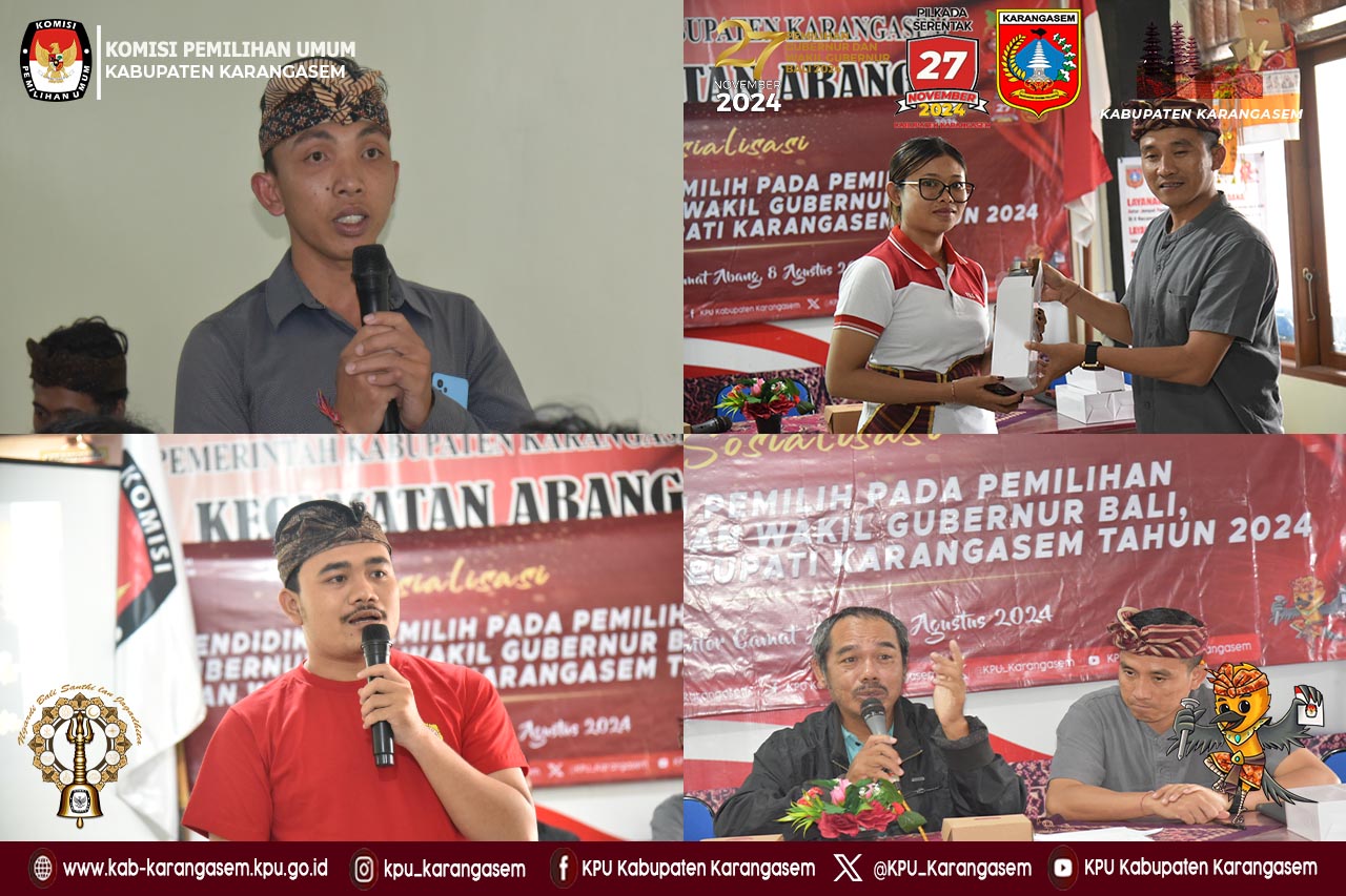 Sosialisasi Pilkada serentak kepada Pemilih Pemula dan muda di Kec.Abang, 8 Agustus 2024