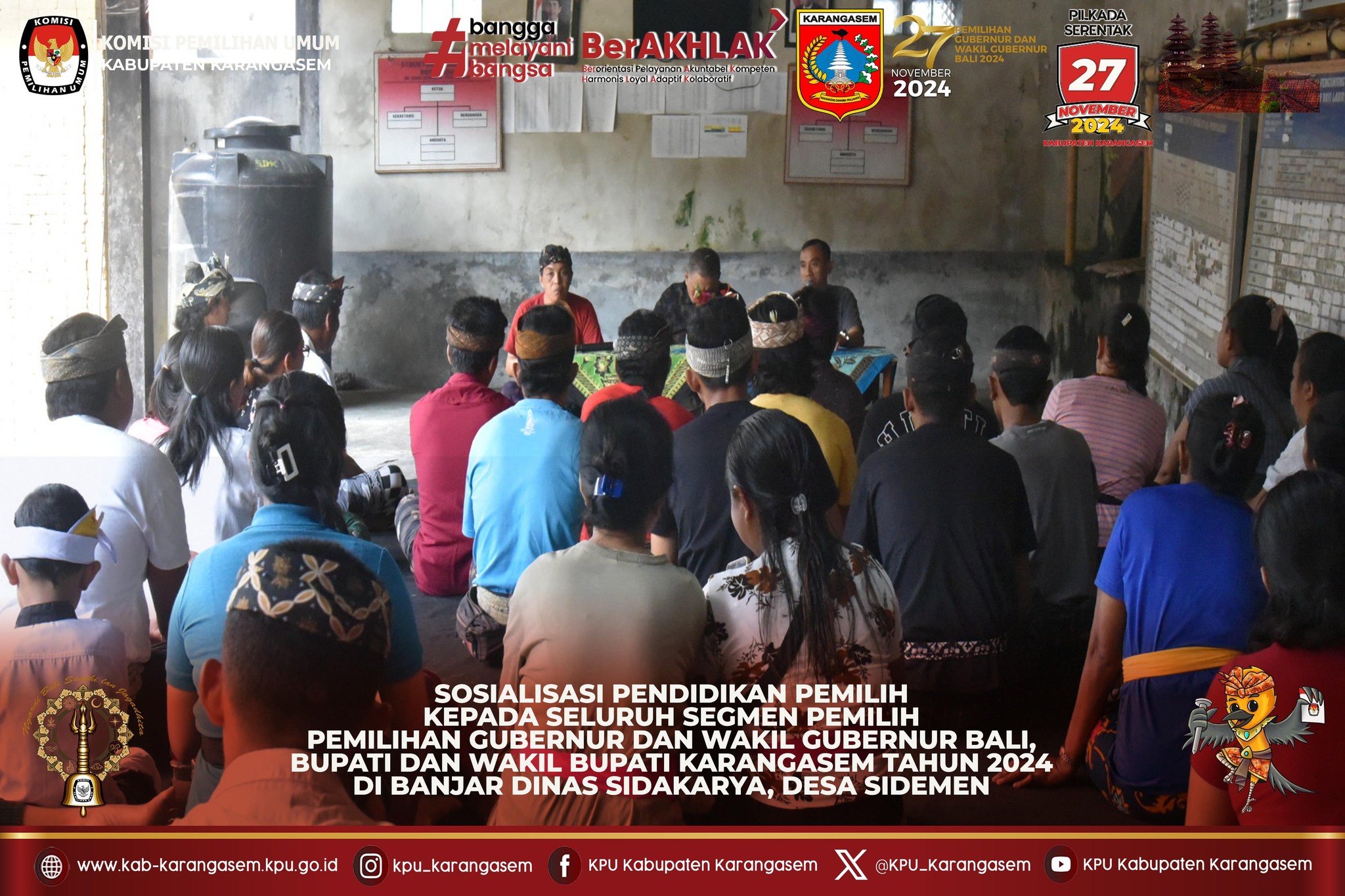 Sosialisasi Pilkada Serentak 2024 kepada semua segmen di Kec. Sidemen