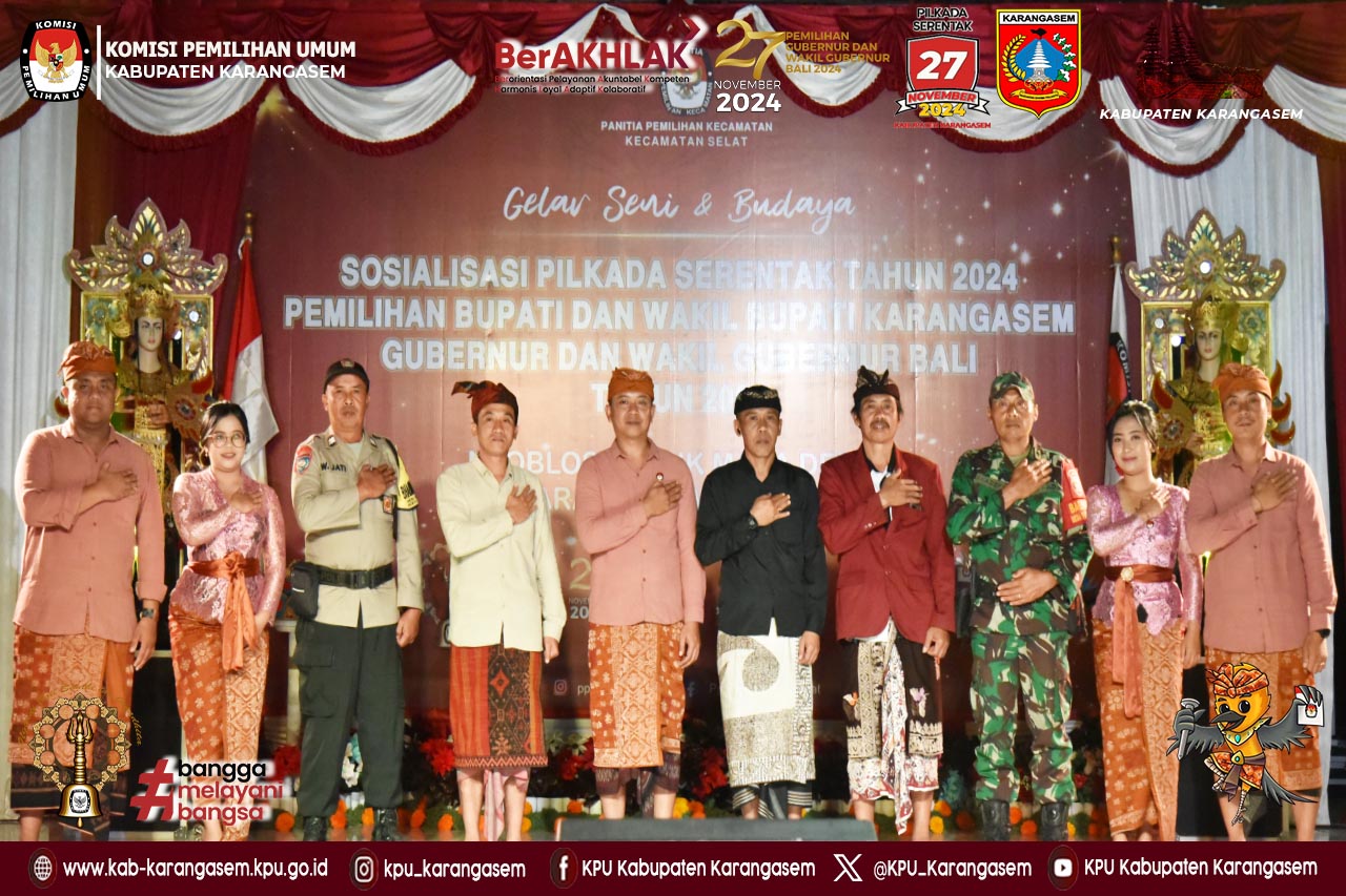 Sosialisasi Pilkada Serentak 2024 melalui Pegelaran Seni Budaya di Kecamatan Selat, 24 Agustus 2024