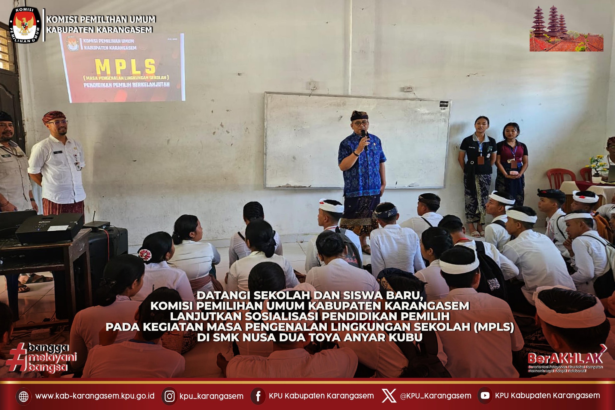 Sosialisasi melalui kegiatan MPLS di SMA Nusa Dua Toya Anyar, 24 Juli 2025