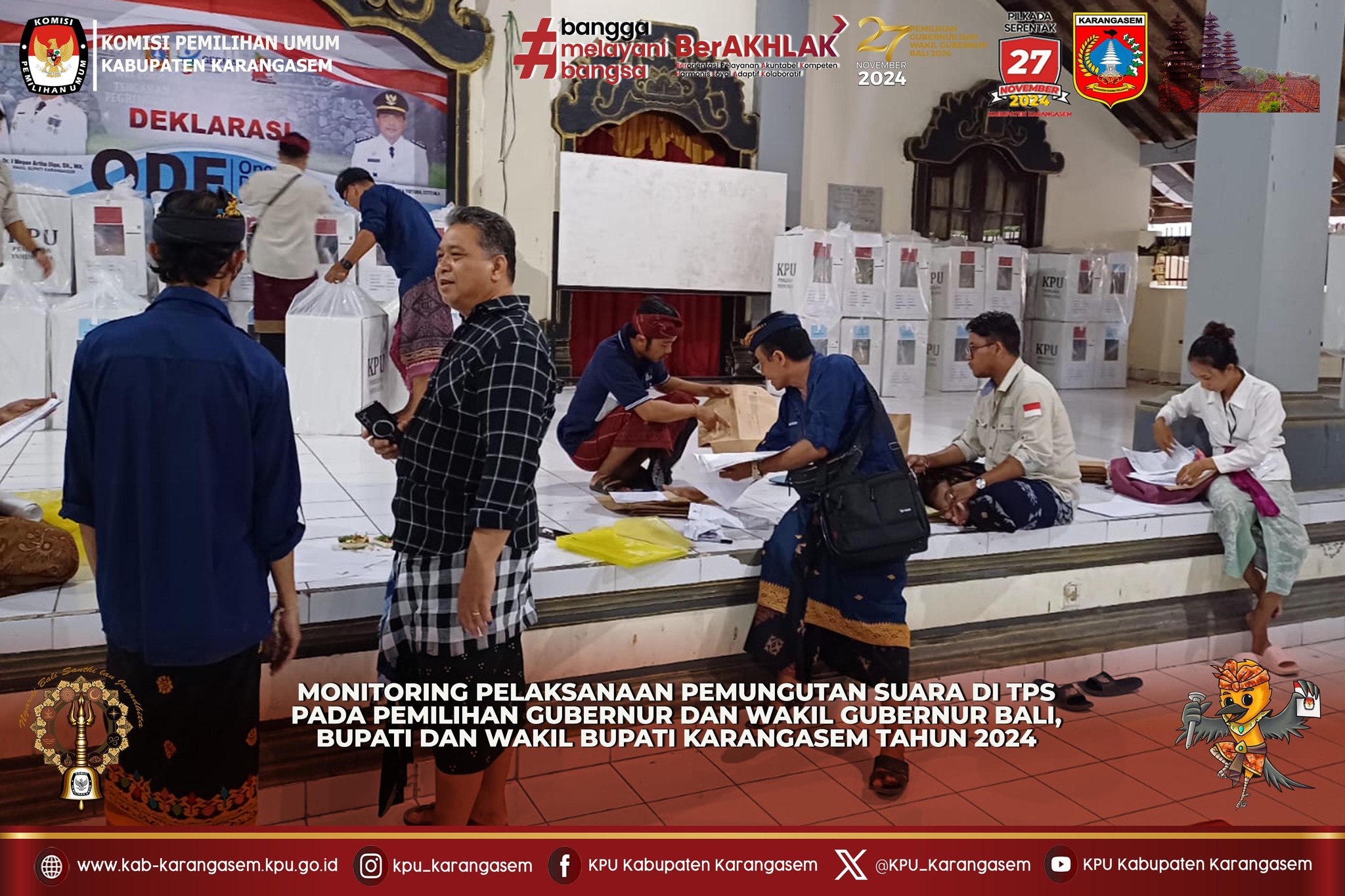 Monitoring Pemungutan Suara Pilkada Karangasem Tahun 2024 ke TPS, 27 Nopember 2024