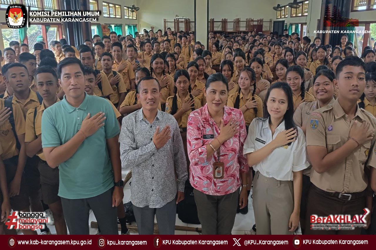 Sosialisasi melalui kegiatan MPLS di SMKN 1 Manggis, Sabtu,26 Juli 2025