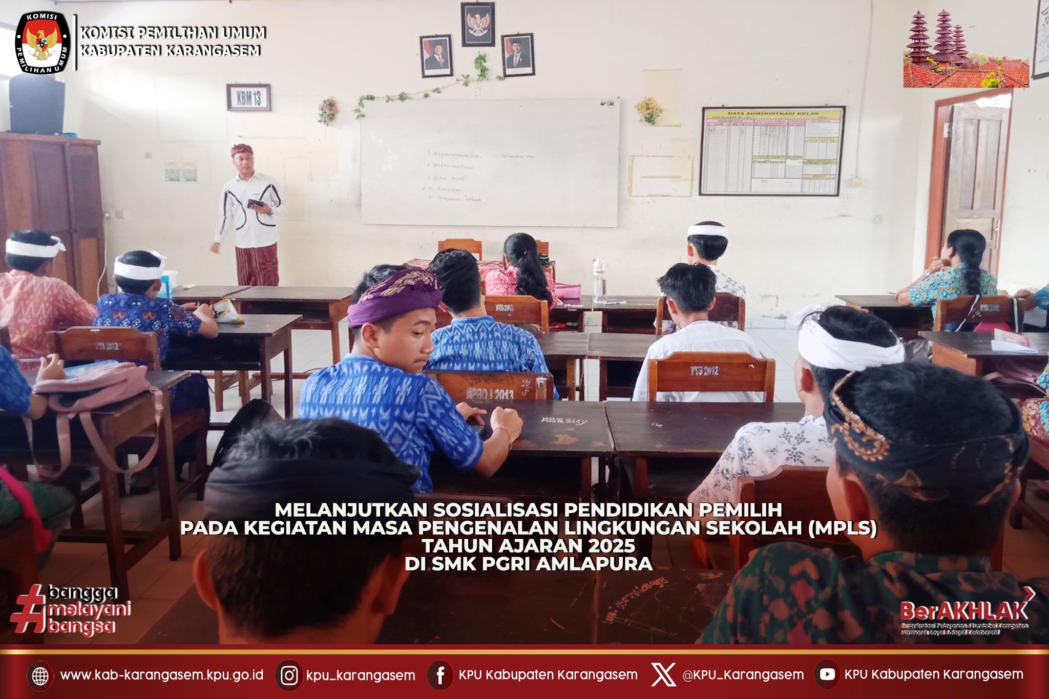 Sosialisasi melalui kegiatan MPLS di SMK PGRI Amlapura, 24 Juli 2025