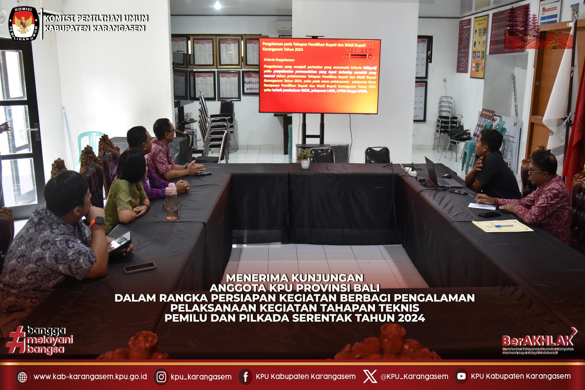 Kunjungan Anggota KPU Provinsi Bali di Kantor KPU Kabupaten Karangasem, Selasa (29/7).2025
