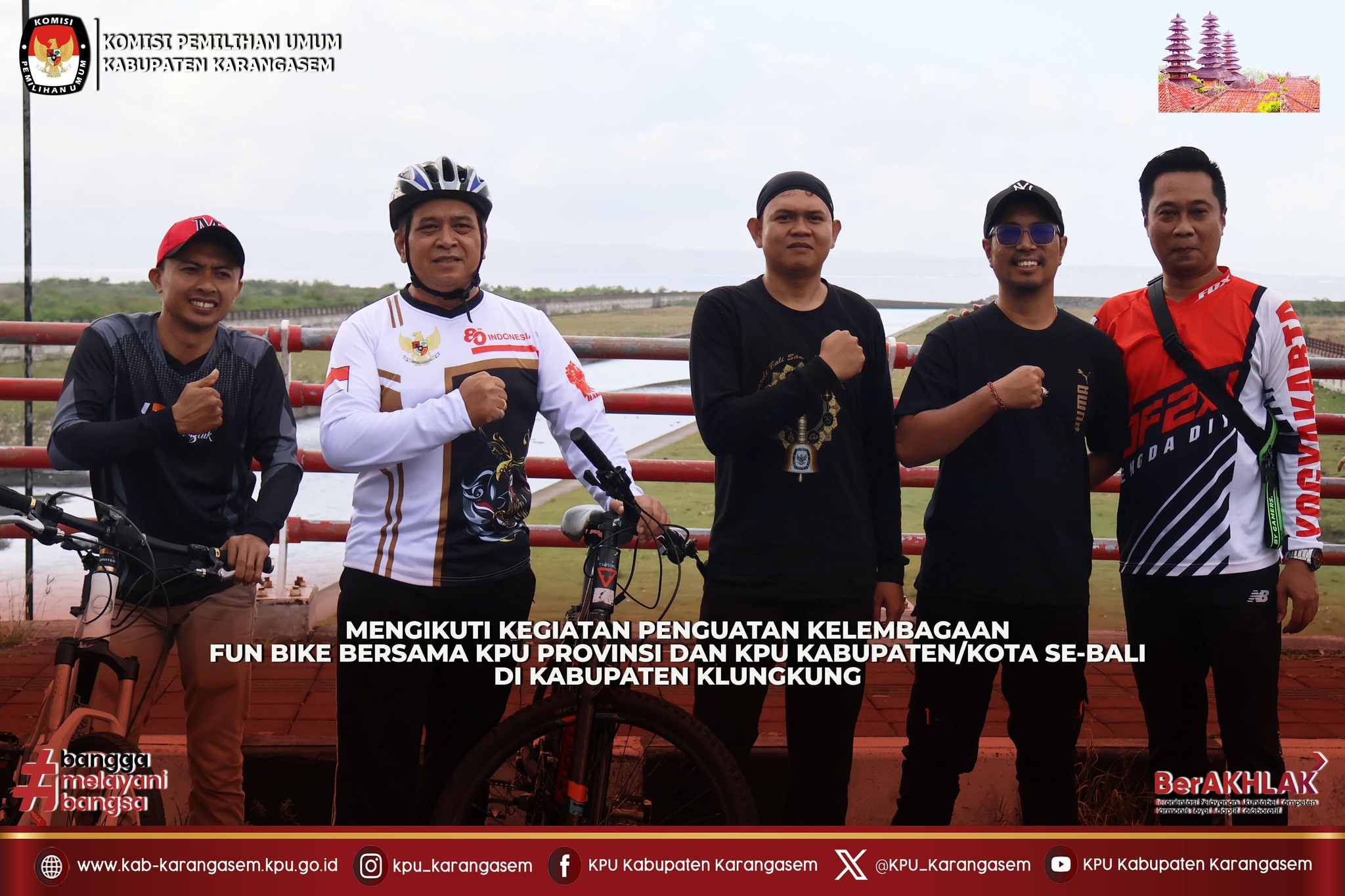 kegiatan Penguatan Kelembagaan Fun Bike Bersama KPU se Bali di Kab. Klungkung, Jumat (29/8).