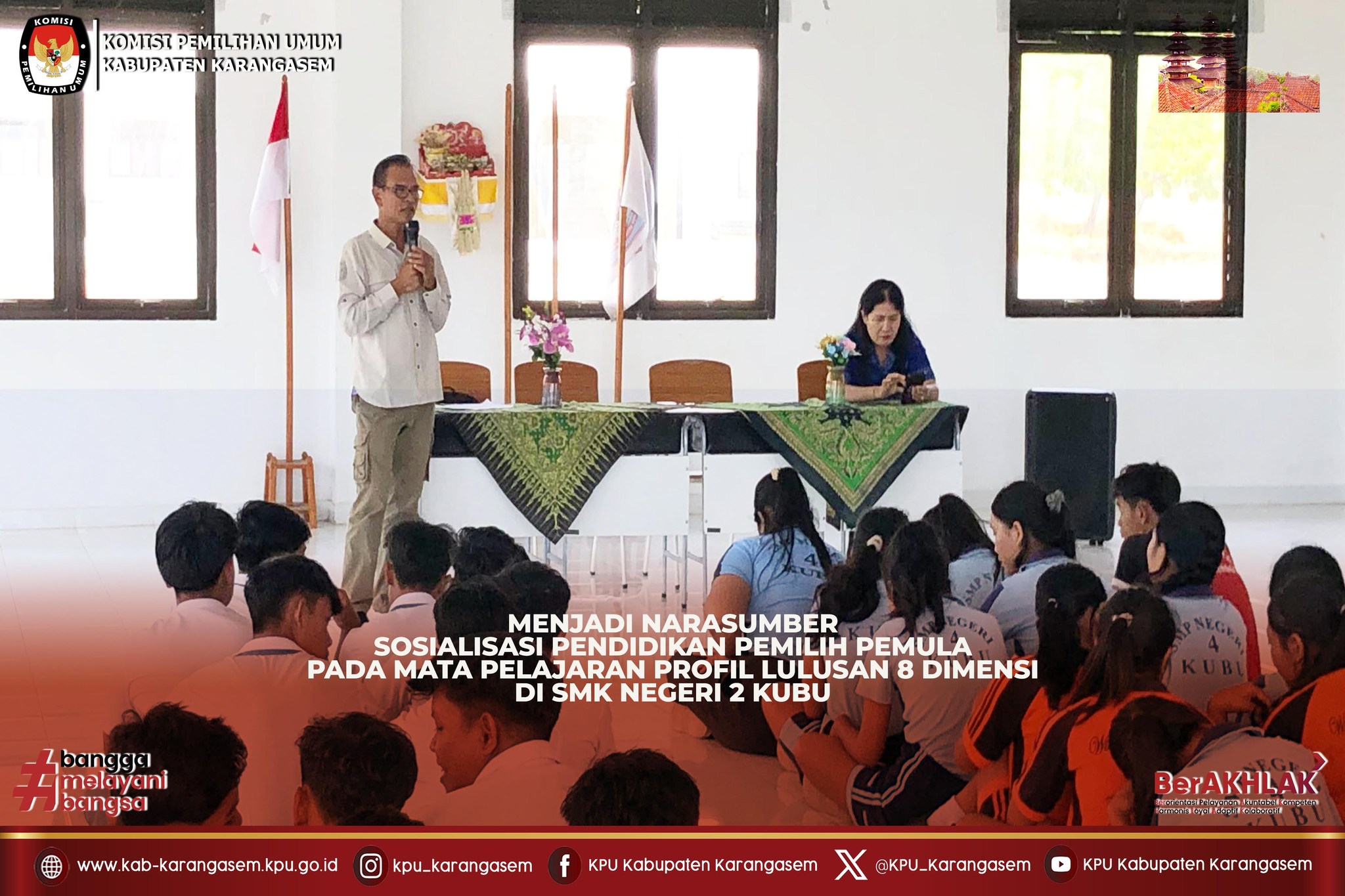 narasumber pada  Mata Pelajaran Profil Lulusan 8 Dimensi di SMK Negeri 2 Kubu, Selasa (16/9).2025