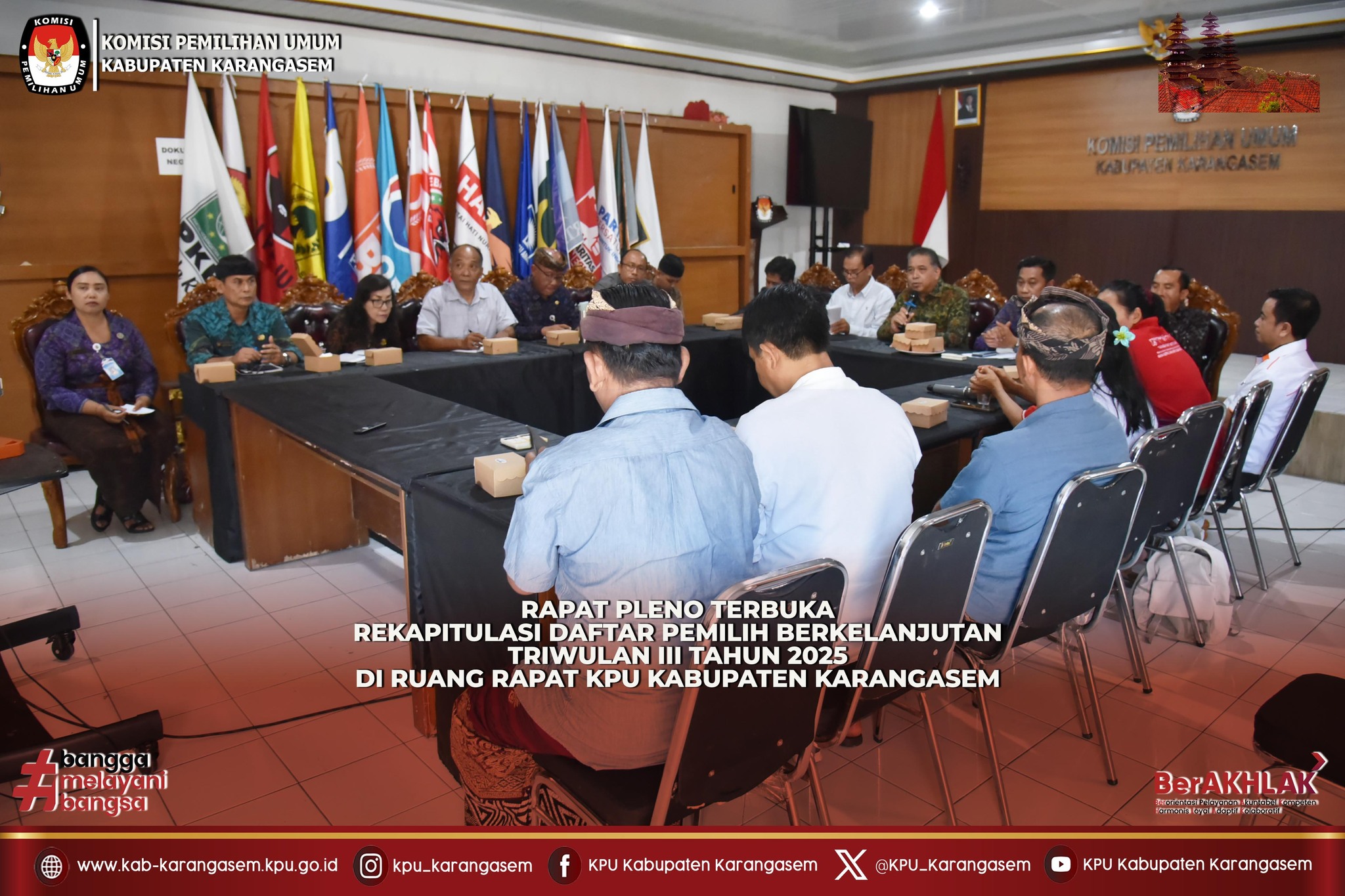 Rapat Pleno  DPTB  Triwulan III Tahun 2025 di KPU Kab. Karangasem, Kamis (2/10).2025