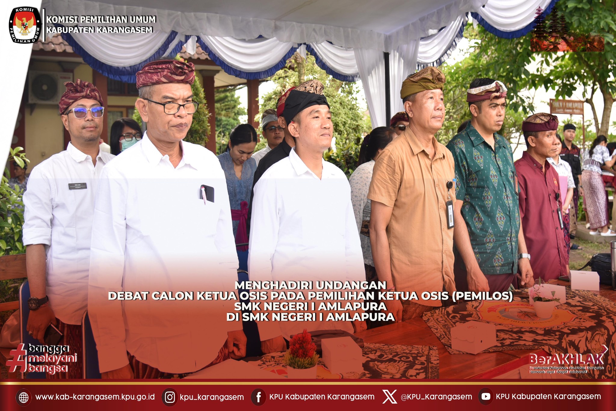 Menghadiri Debat Pemilos di SMKN 1 Amlapura, Kamis (30/10/2025).