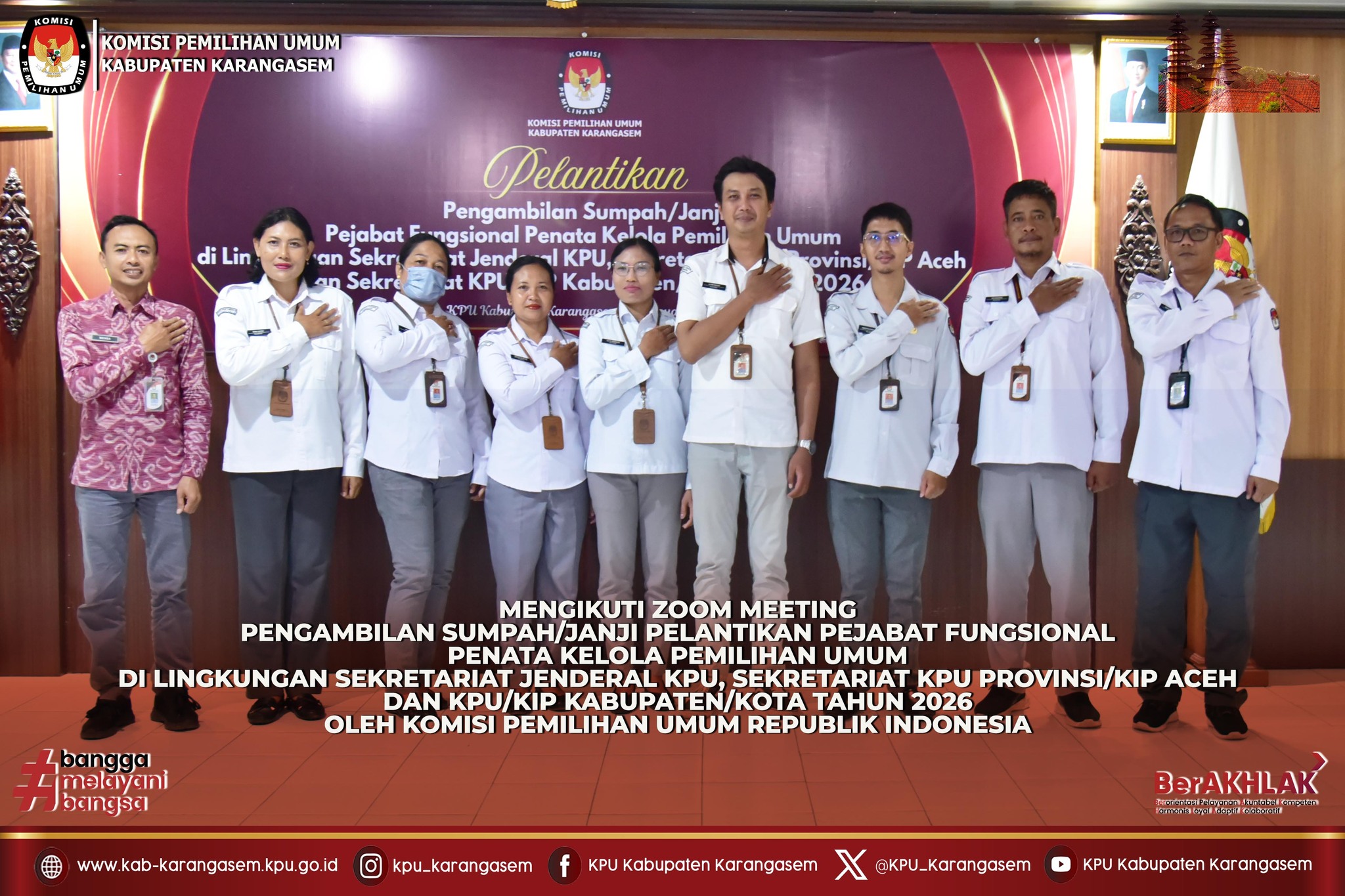 Pelantikan pejabat Fungsional di Lingkungan KPU Kab. Karangasem, Kamis 22 Jan 2026