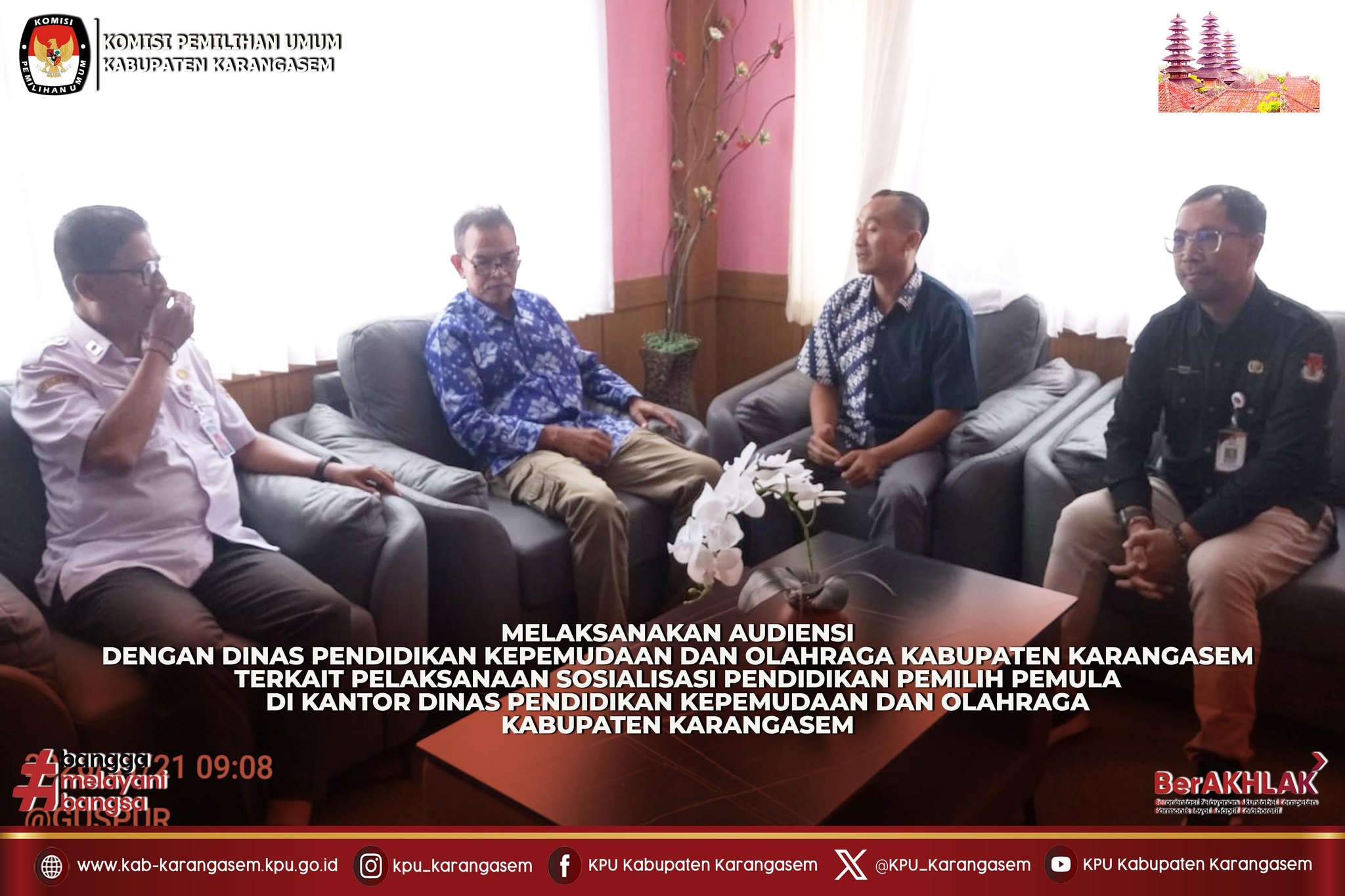Koordinasi dengan Disdikpora terkait pendidikan pemilih, Rabu 21 Januari 2026