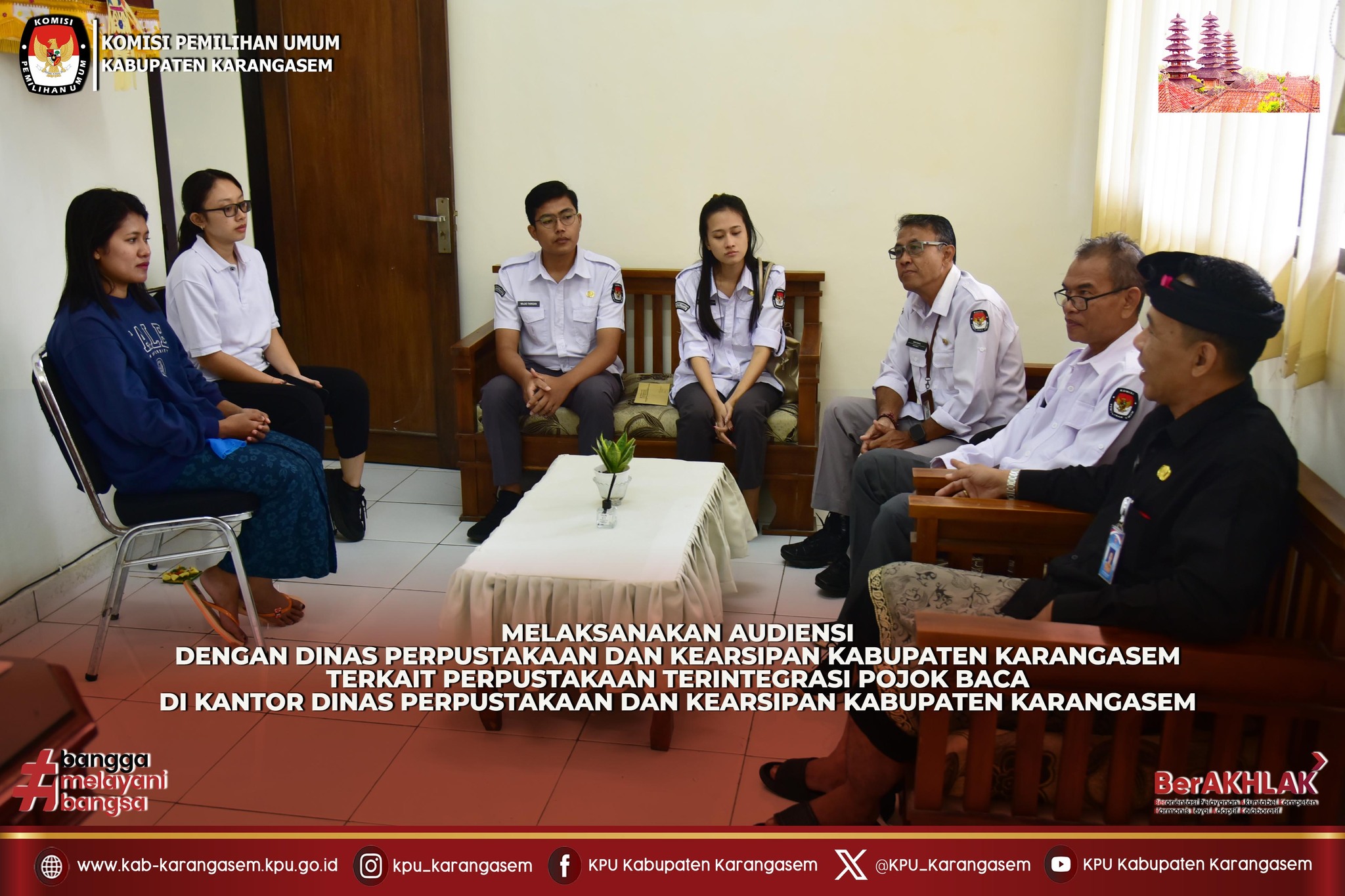 Audiensi dengan  Dinas Perpustakaan dan Kearsipan  Kabupaten Karangasem, Kamis (22/1/2026).