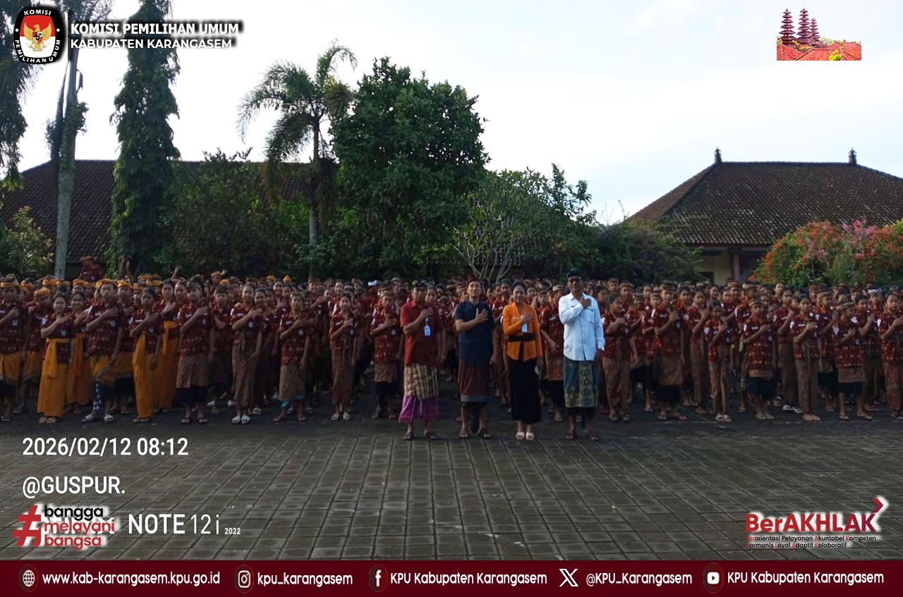 Sosialisasi Pendidikan Pemilih di SMP Negeri 1 Bebandem, Kamis (11/2/2026)