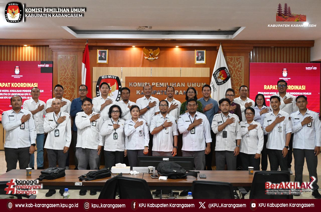Rakor  Finalisasi Penyusunan Modul Sosialisasi Pendidikan Pemilih Disabilitas Senin (13/4/2026).