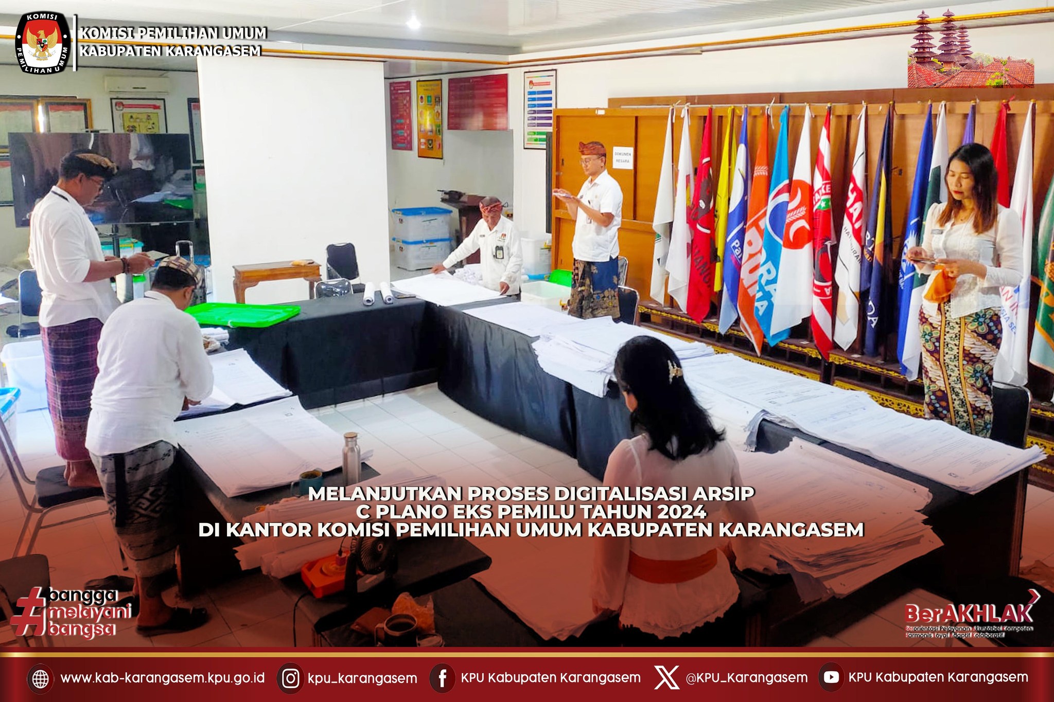 Proses Digitalisasi Arsip C Plano Eks Pemilu Tahun 2024  Kamis (16/4/2026).