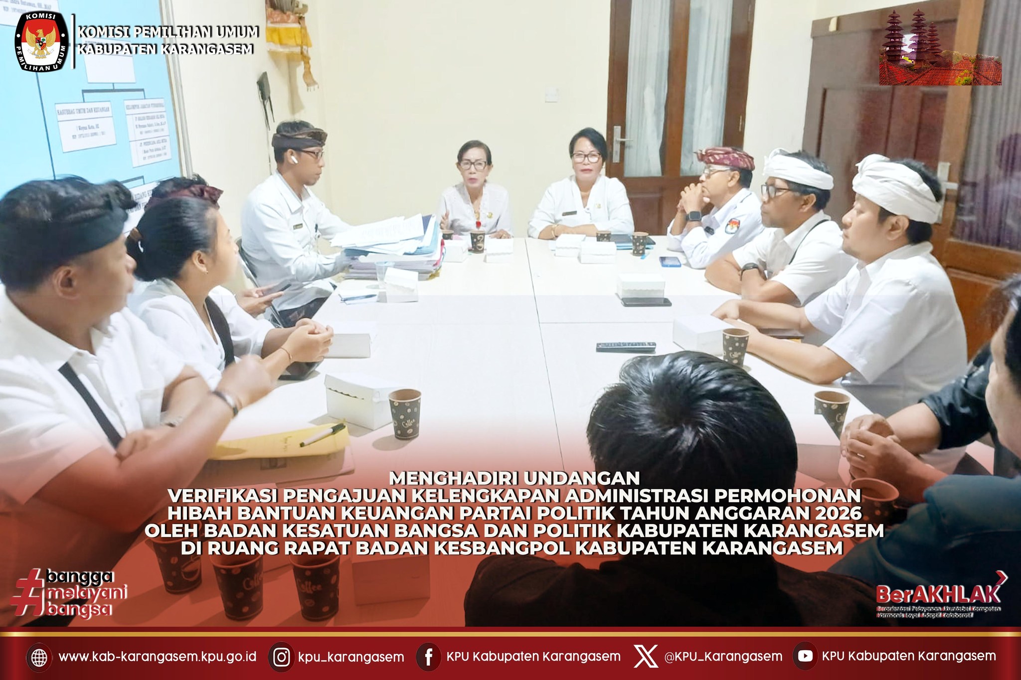 Verifikasi Pengajuan Kelengkapan Administrasi Permohonan Hibah di Kesbang Pol Kab. Karangasem