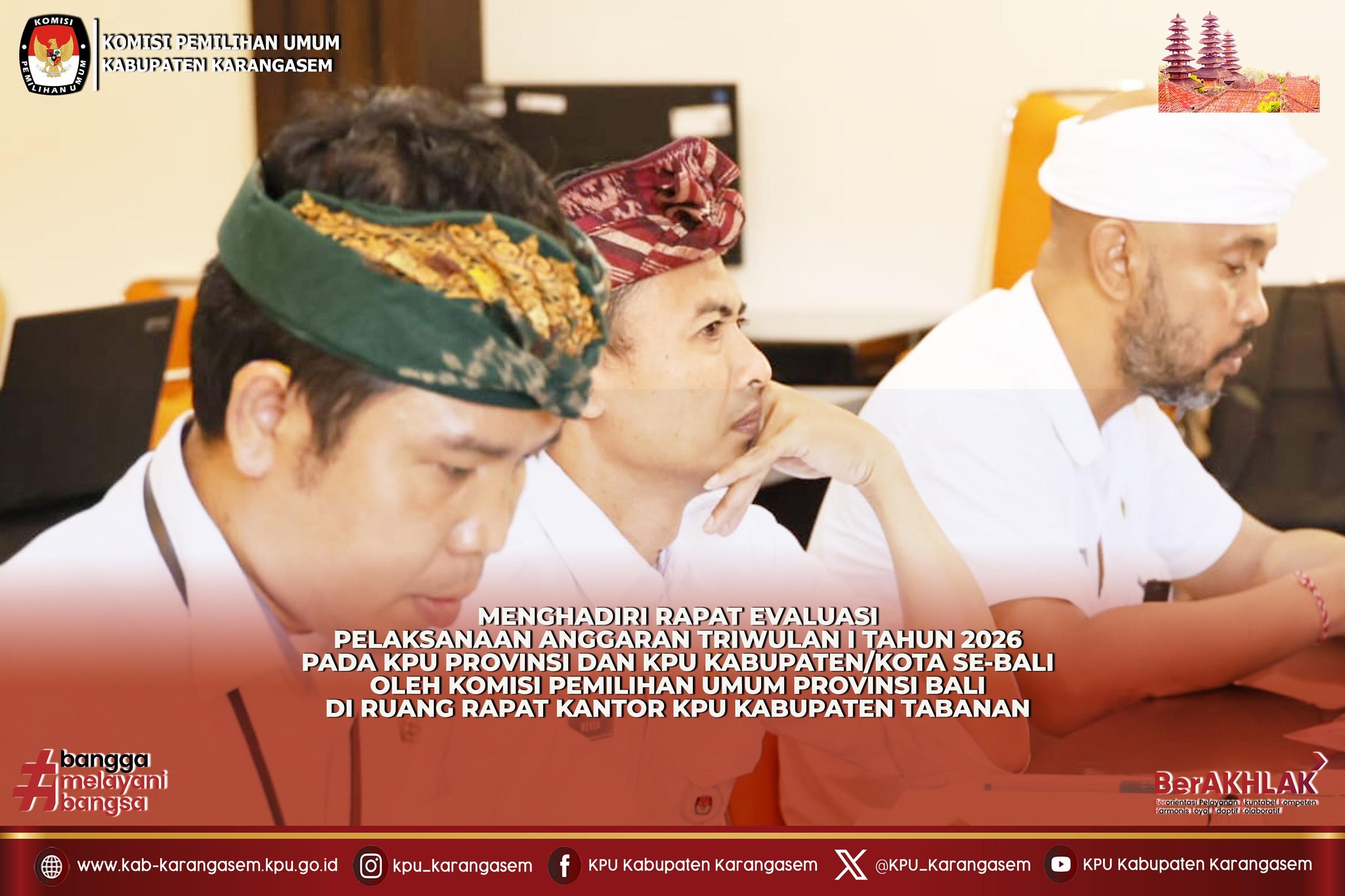 Rapat Evaluasi Pelaksanaan Anggaran Triwulan I Tahun 2026 Tabanan, Kamis (2/4/2026).