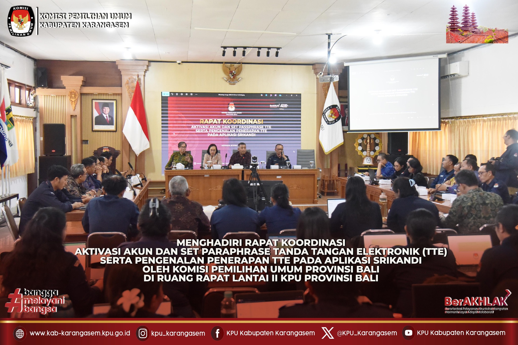 Rakor Aktivasi Akun dan Penerapan TTE pada SRIKANDI Selasa (28/4/2026).
