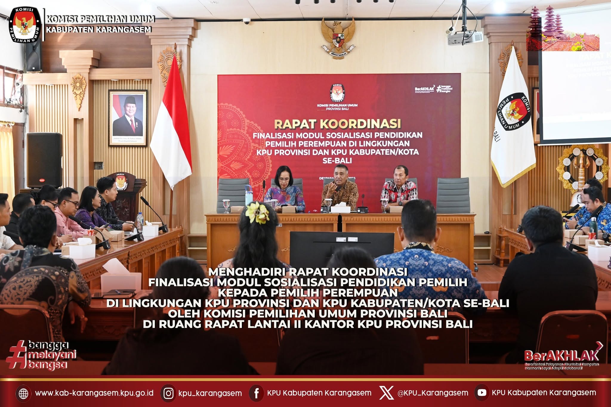 Hadiri Rakor Finalisasi Modul Sosialisasi Pendidikan Pemilih Perempuan Rabu (20/5/2026).